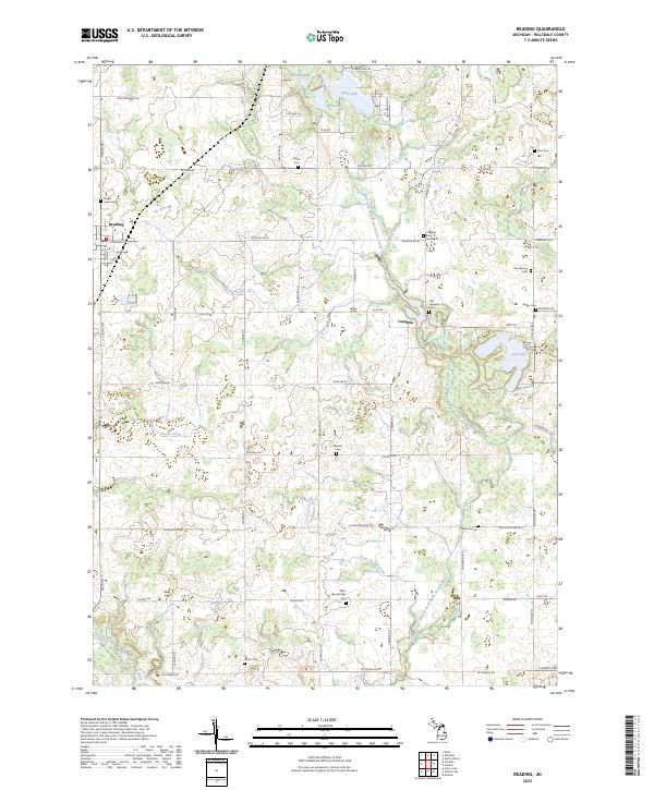 US Topo 7.5-minute map for Reading MI