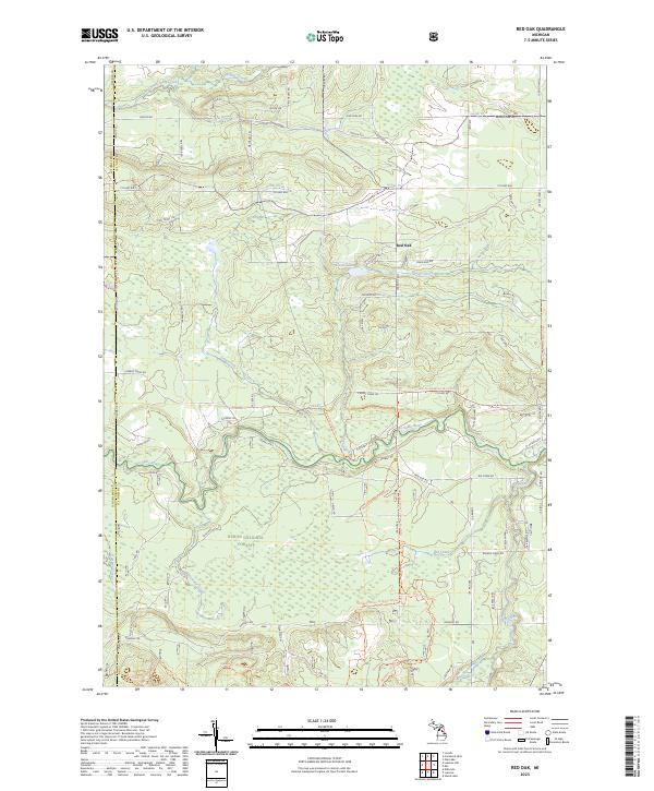 US Topo 7.5-minute map for Red Oak MI
