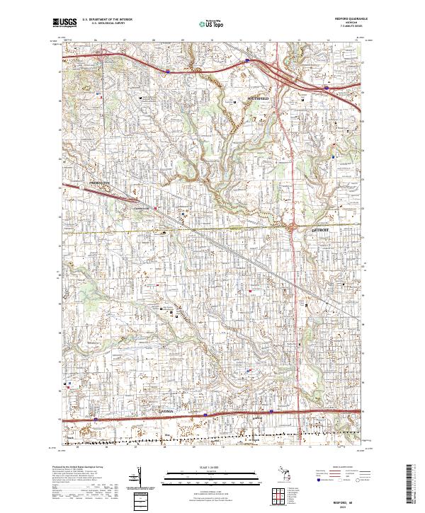 US Topo 7.5-minute map for Redford MI