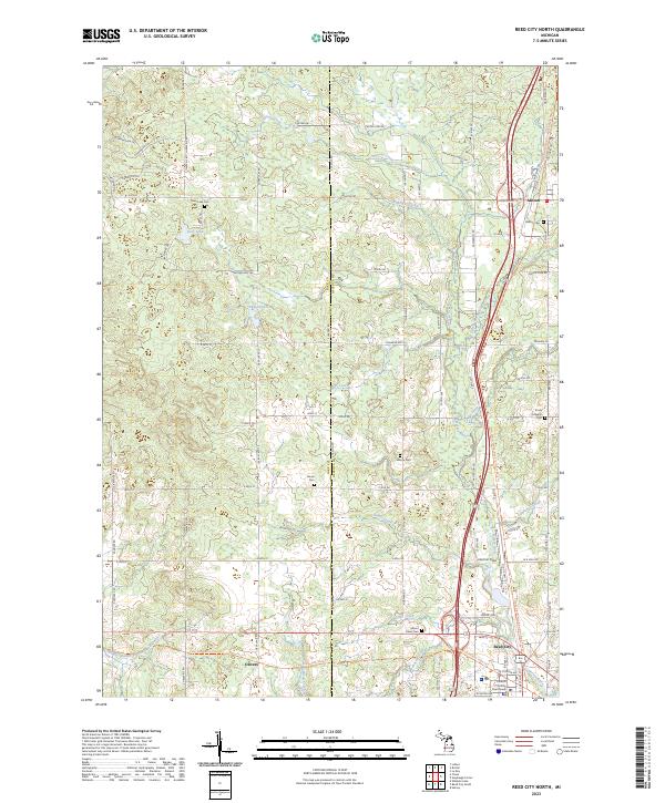 US Topo 7.5-minute map for Reed City North MI
