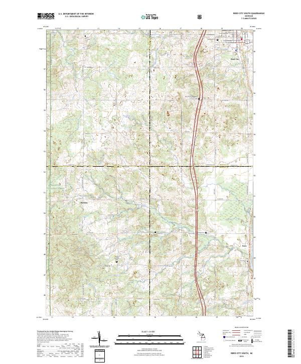 US Topo 7.5-minute map for Reed City South MI