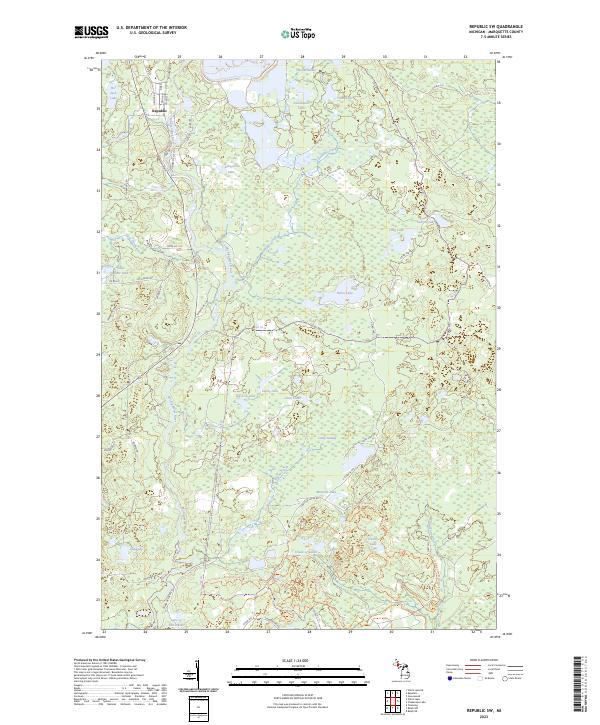 US Topo 7.5-minute map for Republic SW MI