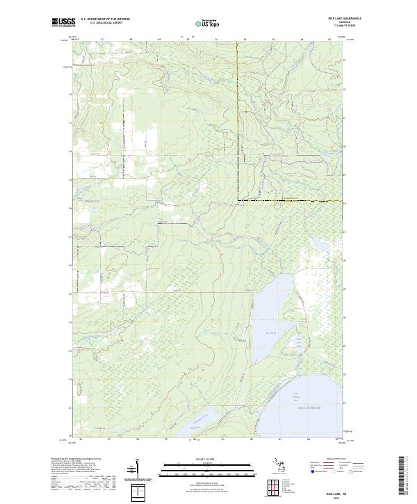 US Topo 7.5-minute map for Rice Lake MI