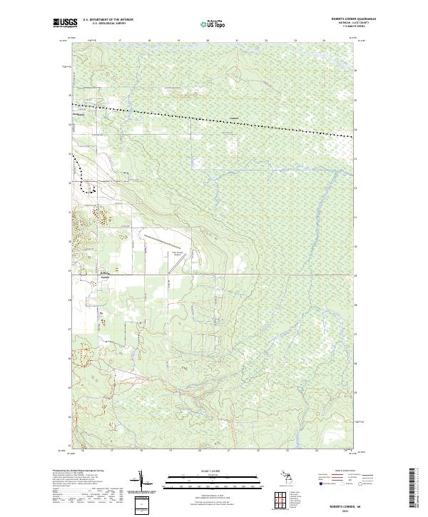 US Topo 7.5-minute map for Roberts Corner MI