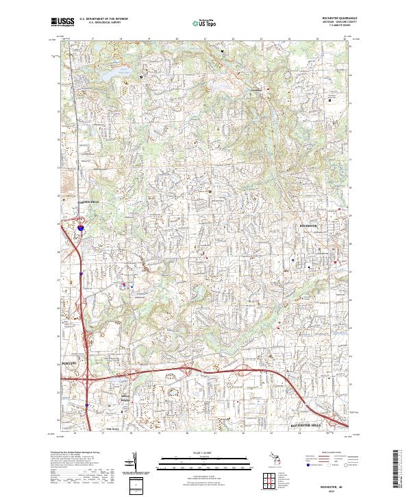 US Topo 7.5-minute map for Rochester MI