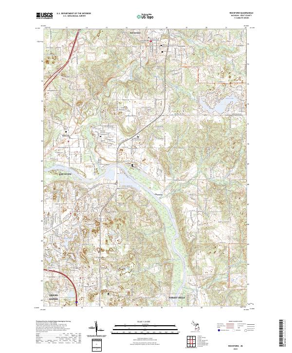 US Topo 7.5-minute map for Rockford MI