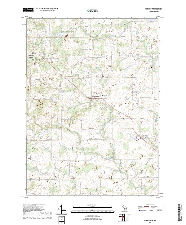 US Topo 7.5-minute map for Rome Center MI
