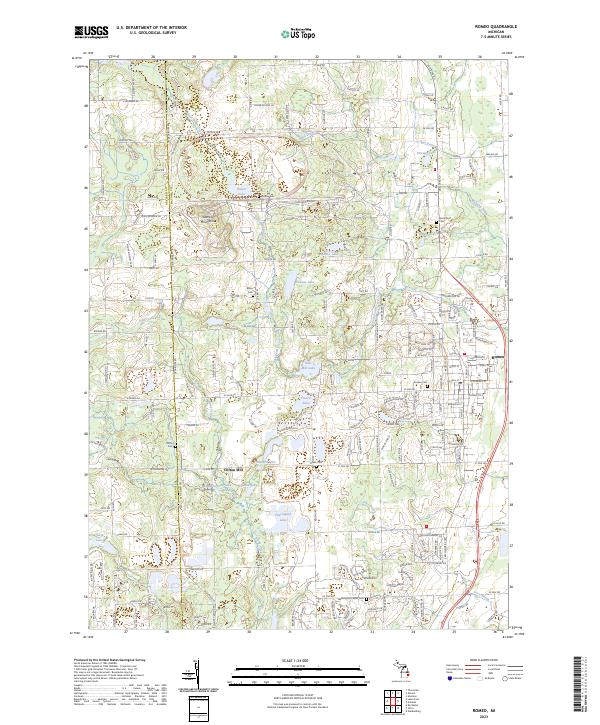 US Topo 7.5-minute map for Romeo MI
