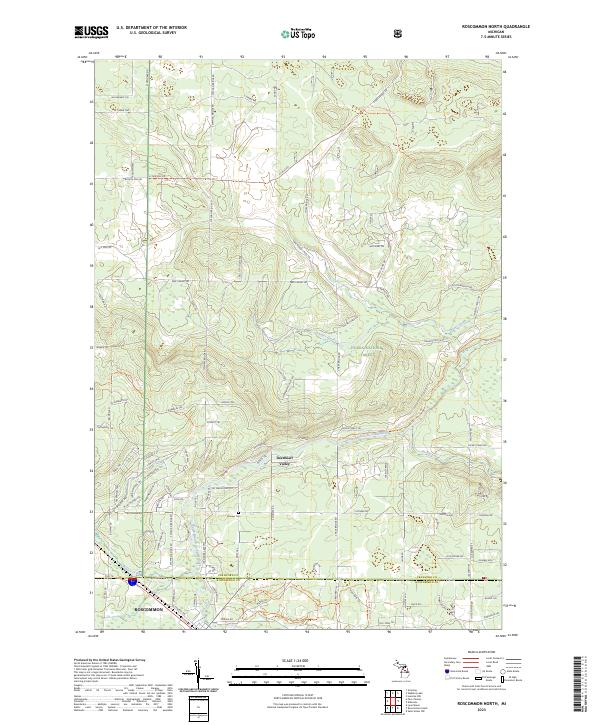 US Topo 7.5-minute map for Roscommon North MI