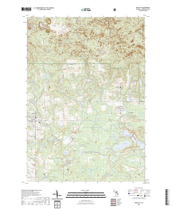 US Topo 7.5-minute map for Rose City MI
