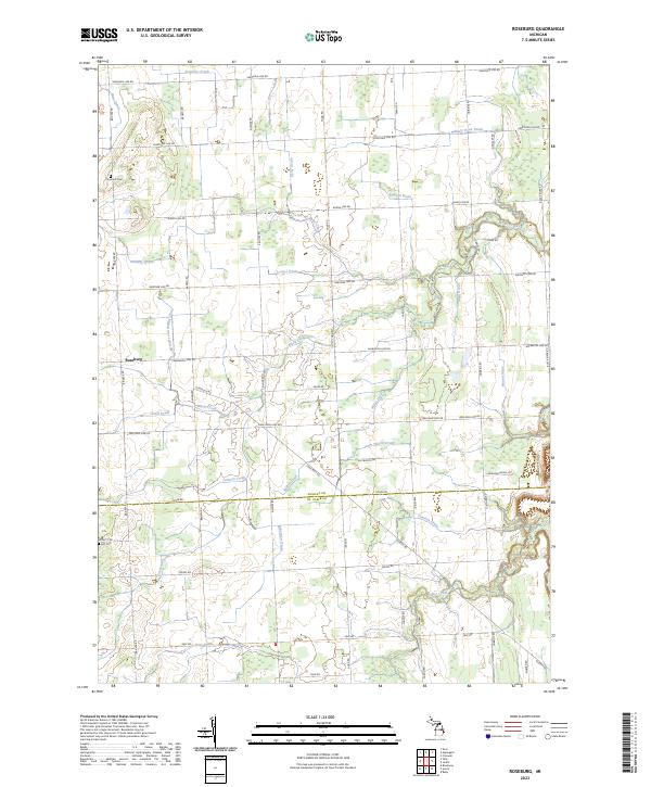 US Topo 7.5-minute map for Roseburg MI