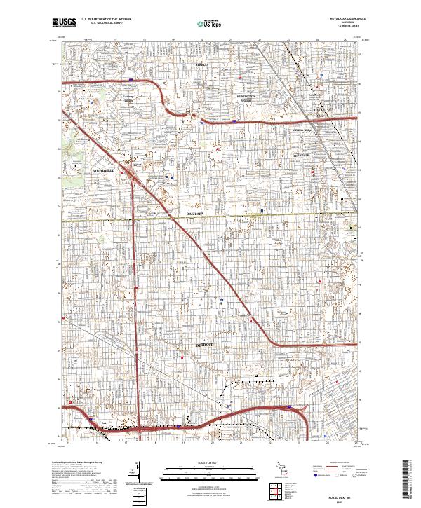 US Topo 7.5-minute map for Royal Oak MI
