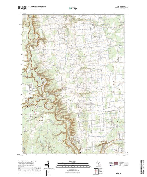 US Topo 7.5-minute map for Ruby MI