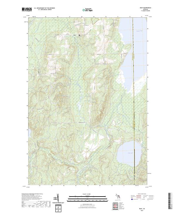 US Topo 7.5-minute map for Rust MI