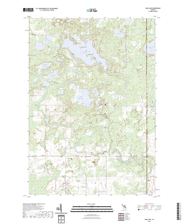 US Topo 7.5-minute map for Sage Lake MI