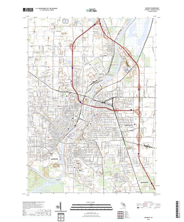 US Topo 7.5-minute map for Saginaw MI