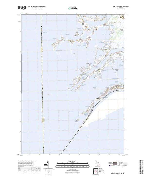 US Topo 7.5-minute map for Saint Clair Flats MION
