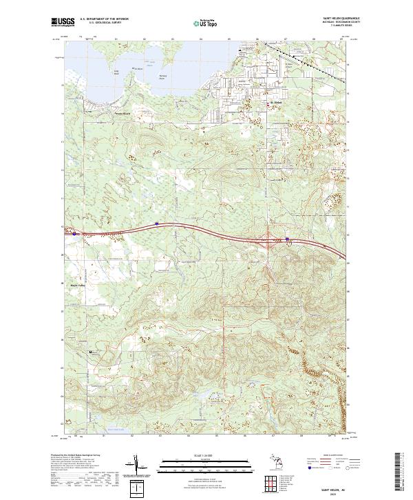 US Topo 7.5-minute map for Saint Helen MI