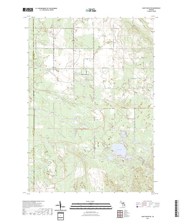 US Topo 7.5-minute map for Saint Helen NE MI