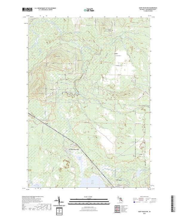 US Topo 7.5-minute map for Saint Helen NW MI