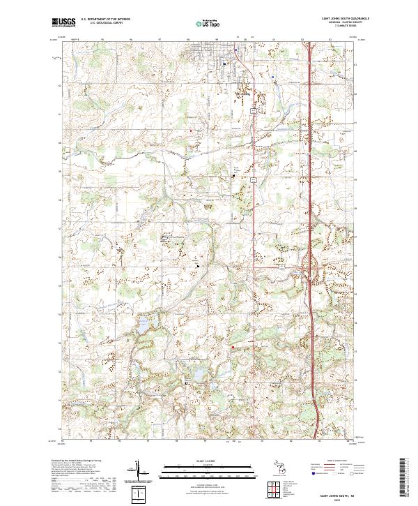 US Topo 7.5-minute map for Saint Johns South MI
