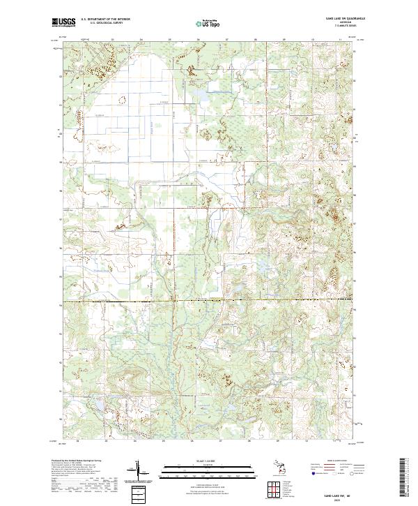 US Topo 7.5-minute map for Sand Lake SW MI