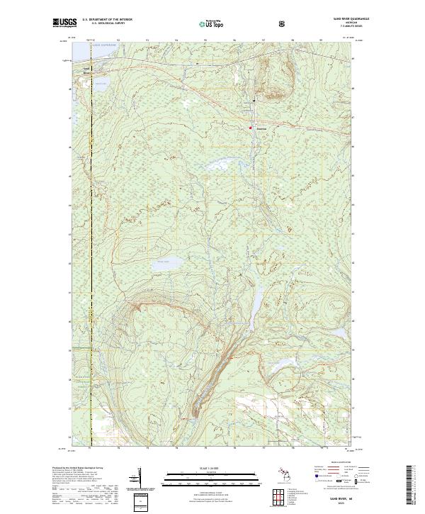 US Topo 7.5-minute map for Sand River MI