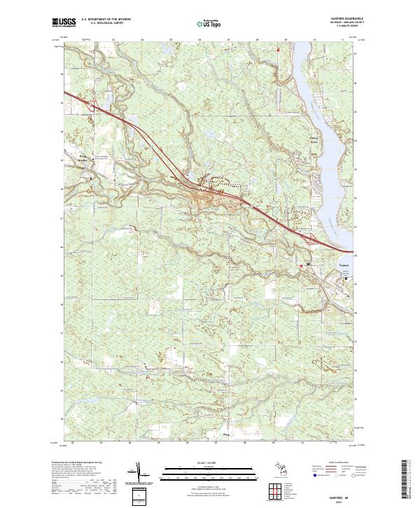 US Topo 7.5-minute map for Sanford MI