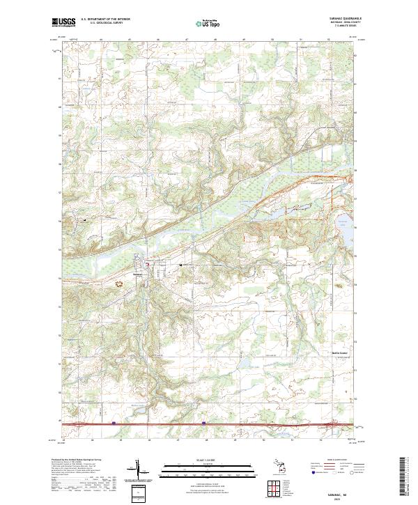 US Topo 7.5-minute map for Saranac MI