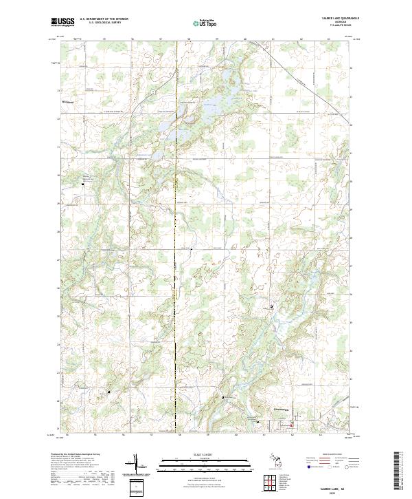 US Topo 7.5-minute map for Saubee Lake MI