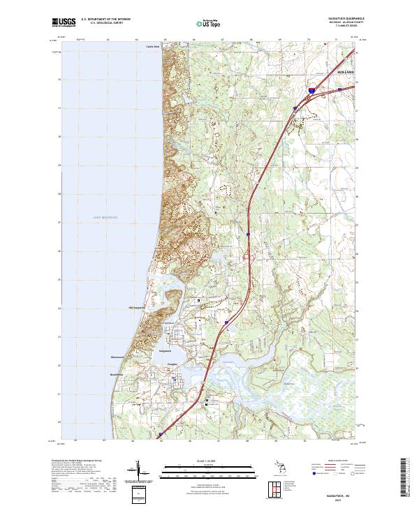 US Topo 7.5-minute map for Saugatuck MI