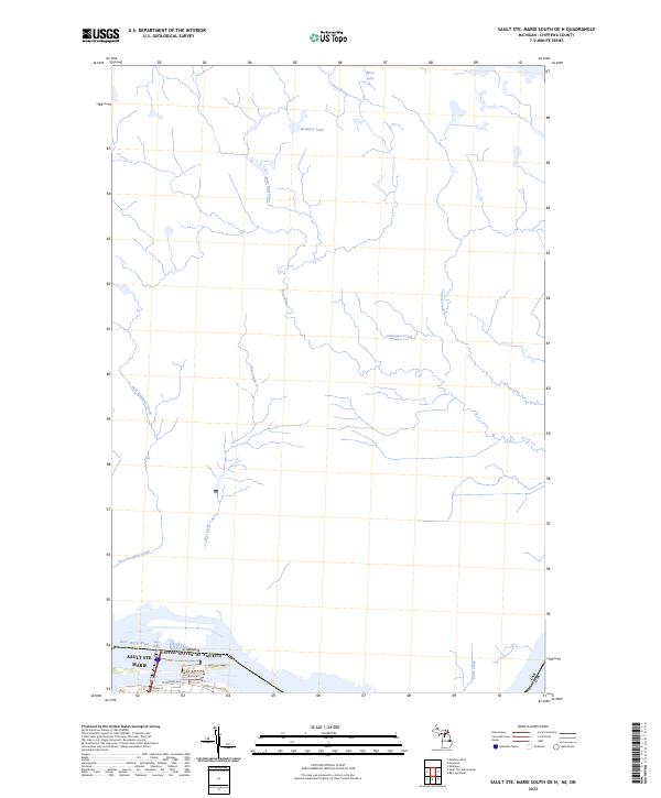 US Topo 7.5-minute map for Sault Ste. Marie South OE N MION