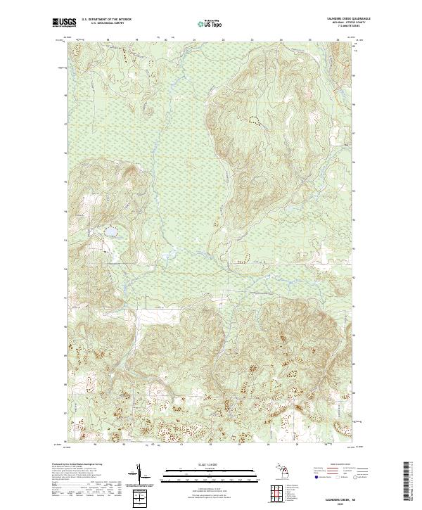 US Topo 7.5-minute map for Saunders Creek MI