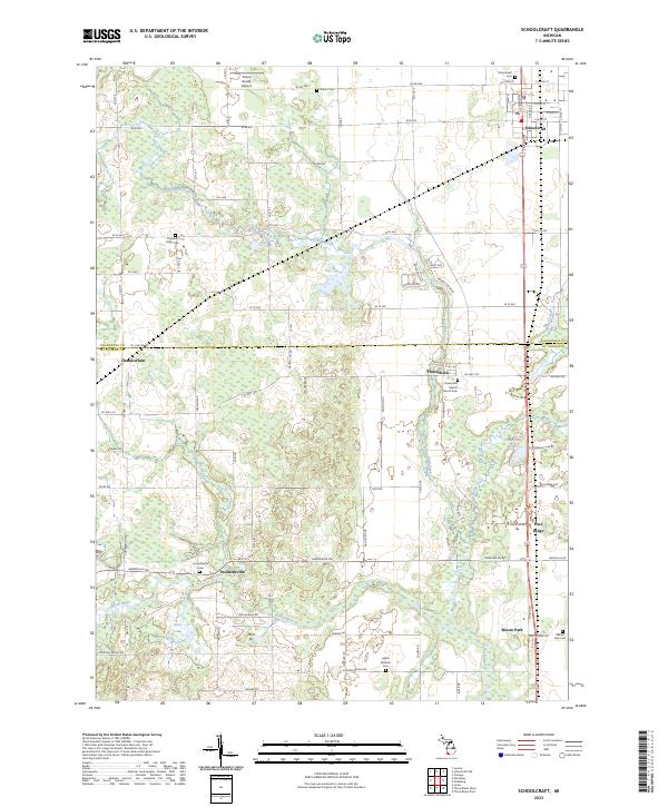 US Topo 7.5-minute map for Schoolcraft MI