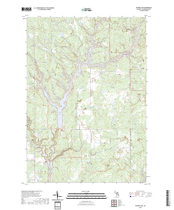 US Topo 7.5-minute map for Secord Lake MI
