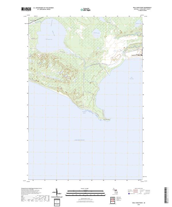 US Topo 7.5-minute map for Seul Choix Point MI