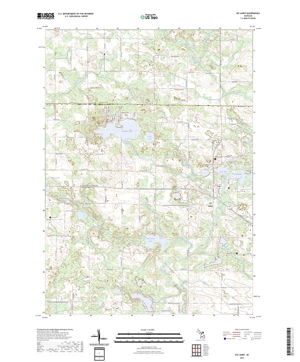 US Topo 7.5-minute map for Six Lakes MI