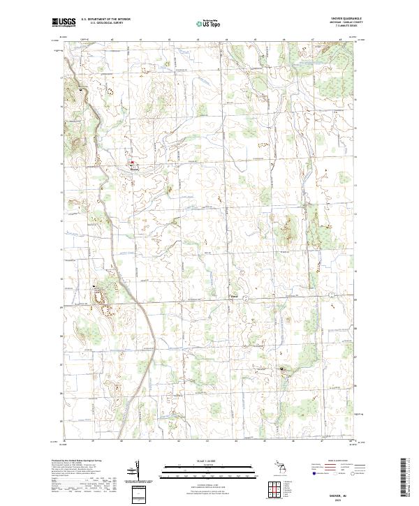 US Topo 7.5-minute map for Snover MI