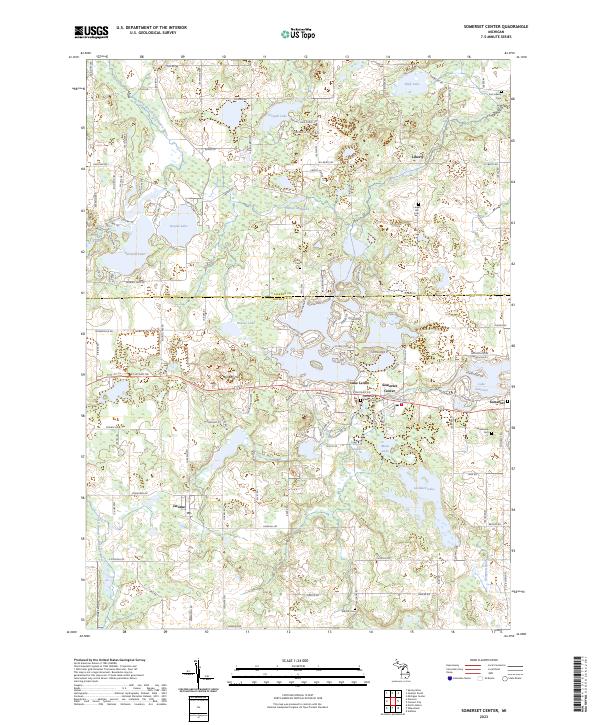 US Topo 7.5-minute map for Somerset Center MI
