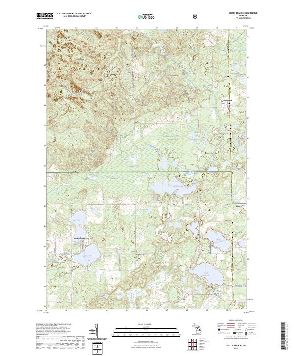 US Topo 7.5-minute map for South Branch MI