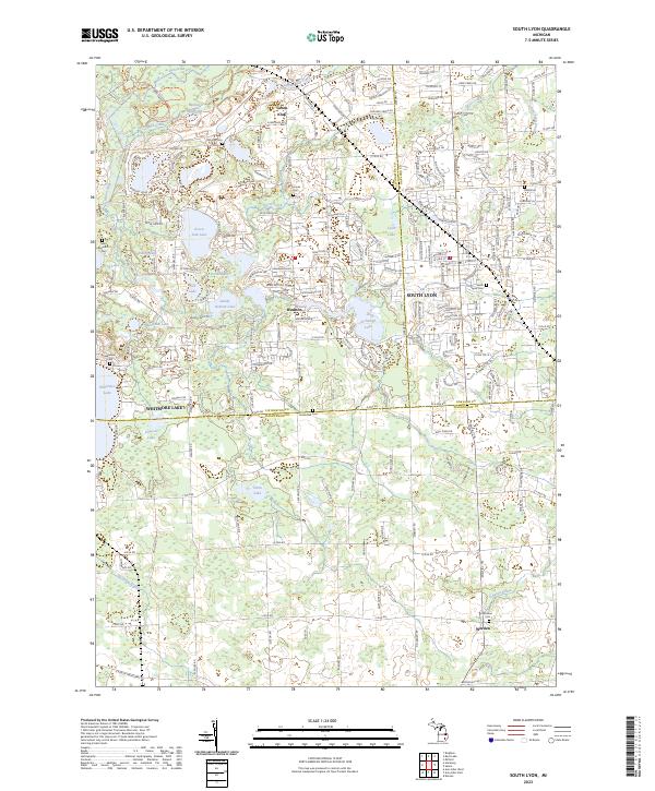 US Topo 7.5-minute map for South Lyon MI