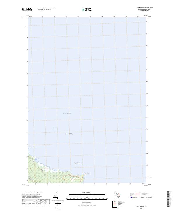 US Topo 7.5-minute map for South Point MI – American Map Store