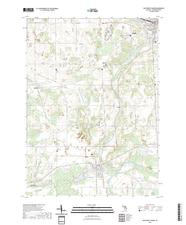 US Topo 7.5-minute map for Southwest Albion MI