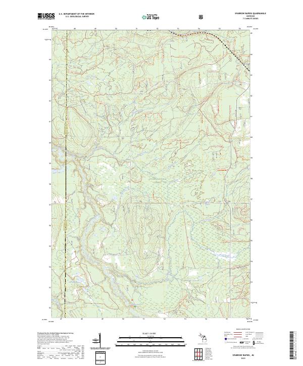 US Topo 7.5-minute map for Sparrow Rapids MI