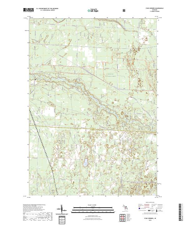 US Topo 7.5-minute map for Star Corners MI