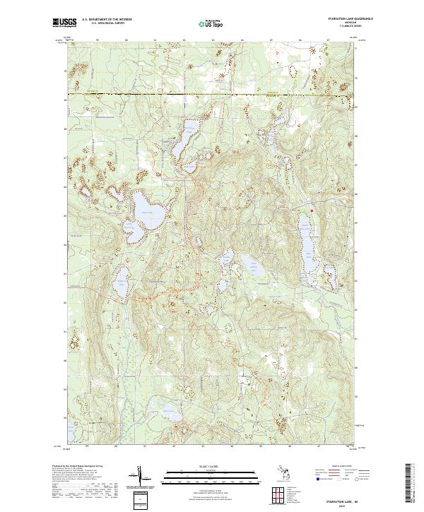 US Topo 7.5-minute map for Starvation Lake MI