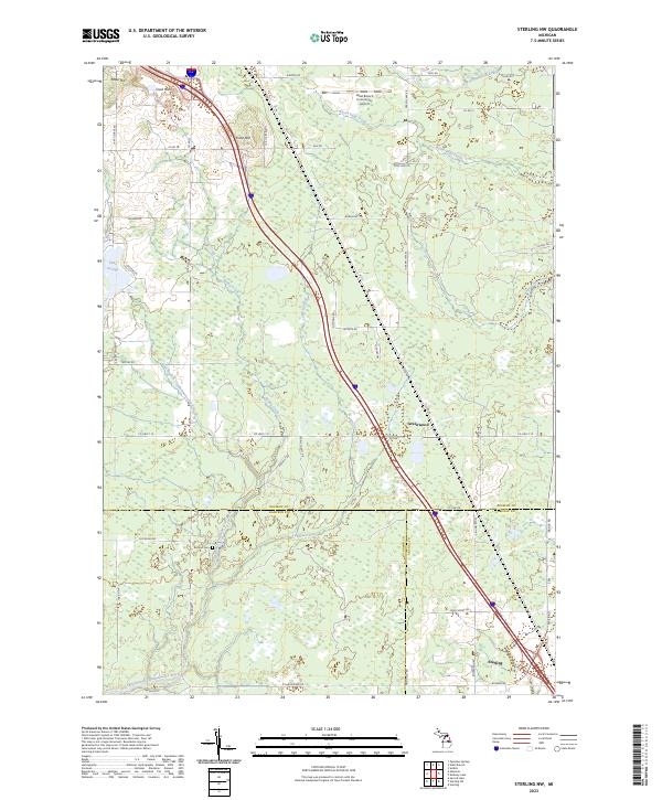 US Topo 7.5-minute map for Sterling NW MI