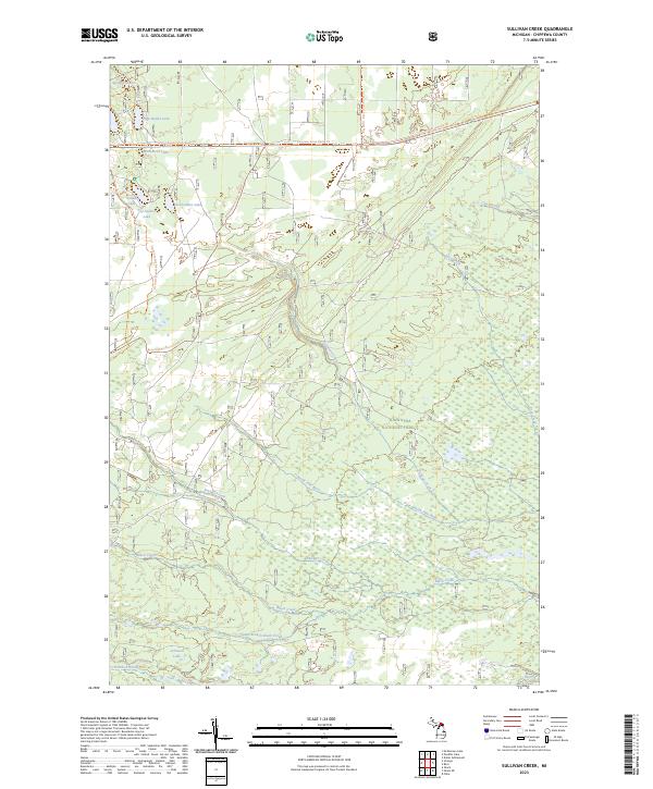 US Topo 7.5-minute map for Sullivan Creek MI