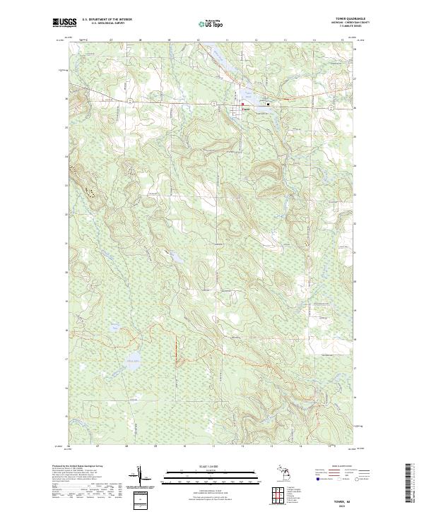 US Topo 7.5-minute map for Tower MI