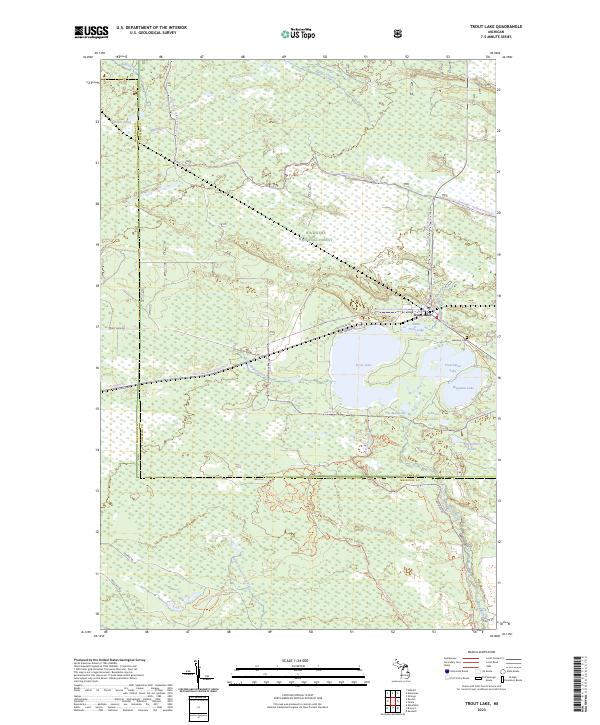 US Topo 7.5-minute map for Trout Lake MI